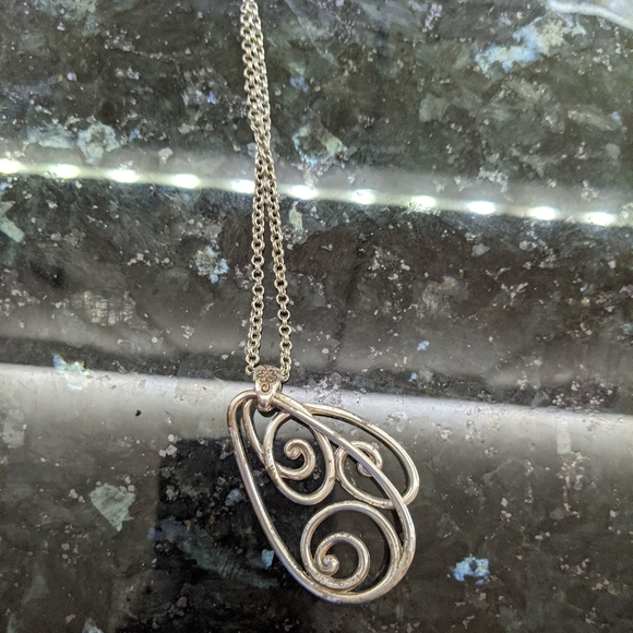 Brighton Swirly Silver Necklace & Earrings Set - Picture 6 of 9